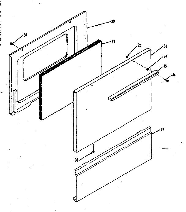 Kenmore 1199098410 oven door and snap-on panel diagram