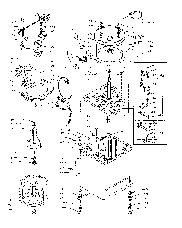 Kenmore 1105815501 machine sub-assembly diagram