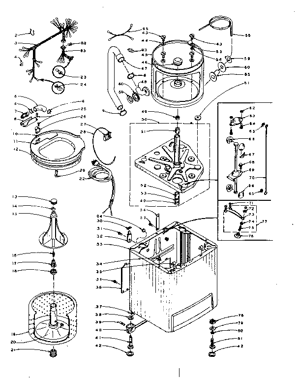 Kenmore 1105814602 machine sub-assembly diagram