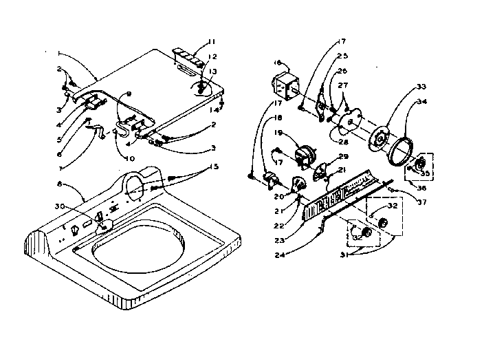 Kenmore 1105814602 machine top assembly diagram