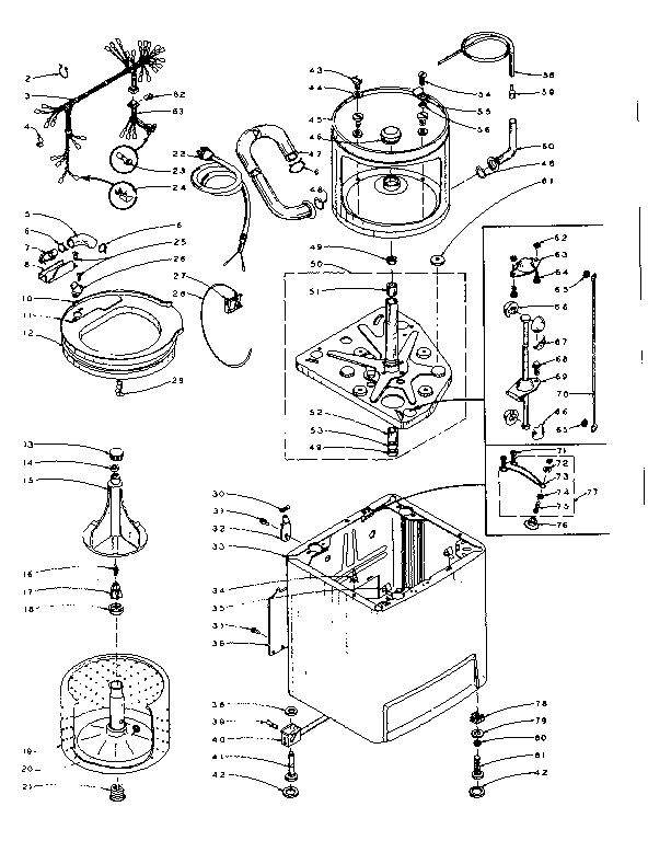 Kenmore 1105814700 machine sub-assembly diagram
