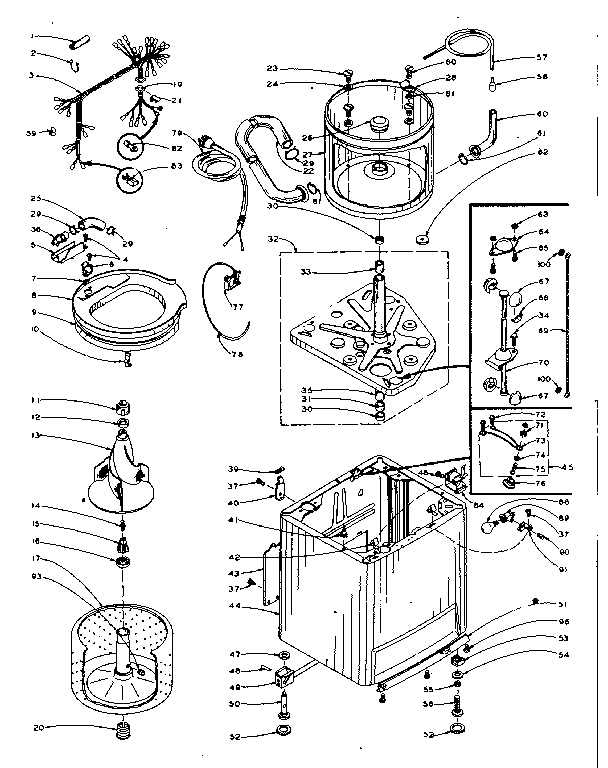 Kenmore 1105814800 machine sub-assembly diagram