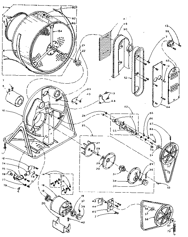 Kenmore 1105817801 base and bulkhead assembly diagram