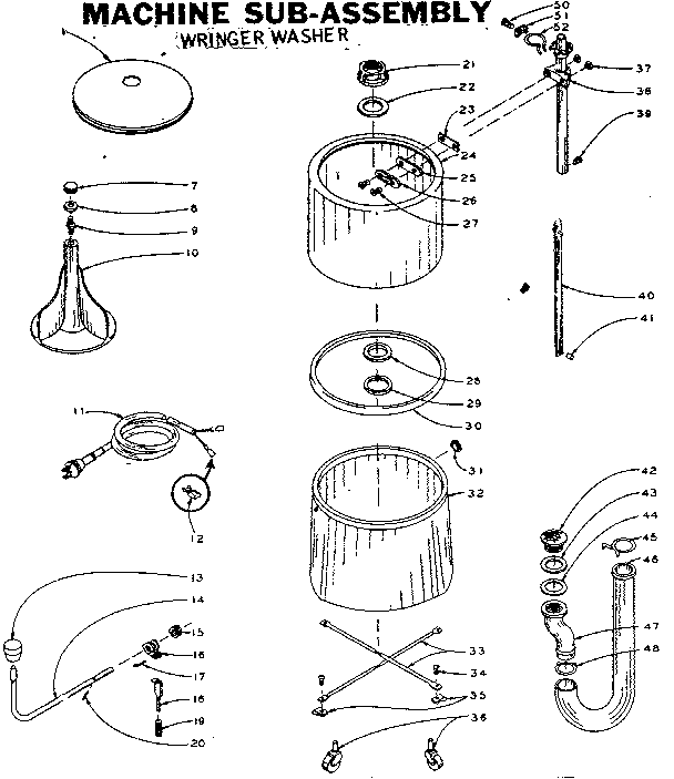 Kenmore 1105902100 machine sub-assembly diagram