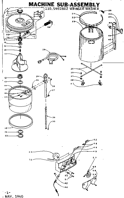 Kenmore 1105902802 machine sub-assembly diagram