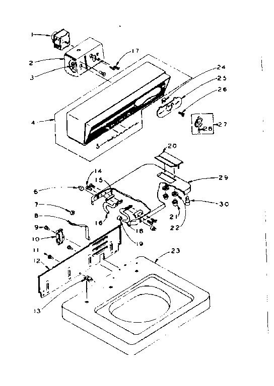 Kenmore 1105904110 top and console assembly diagram
