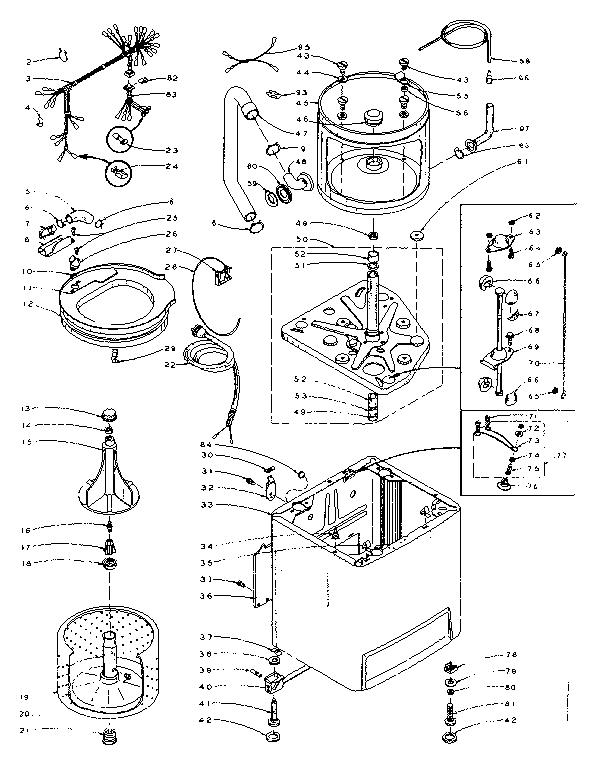 Kenmore 1105905500 machine sub-assembly diagram