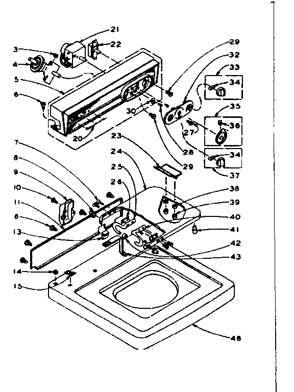 Kenmore 1105905500 top and console assembly diagram