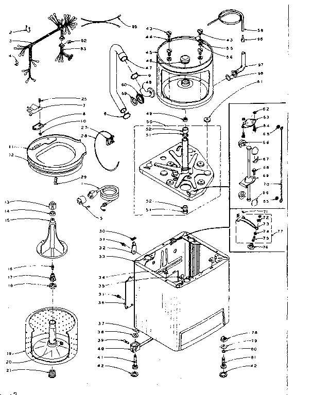Kenmore 1105904610 machine sub-assembly diagram
