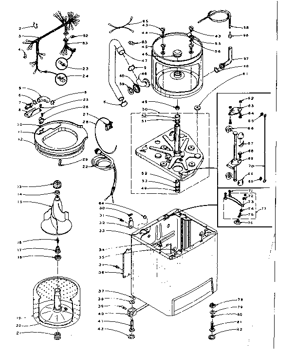 Kenmore 1105905750 machine sub-assembly diagram