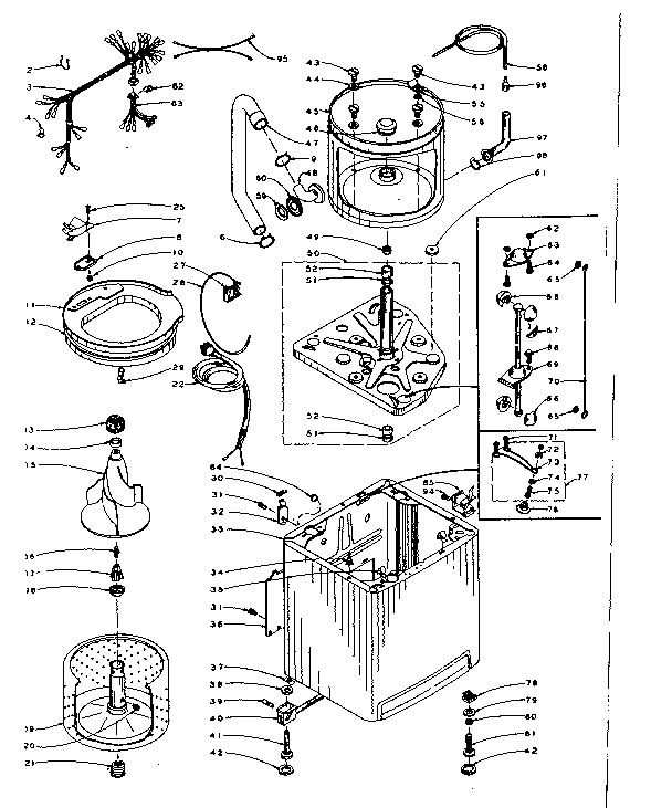 Kenmore 1105904752 machine sub-assembly diagram