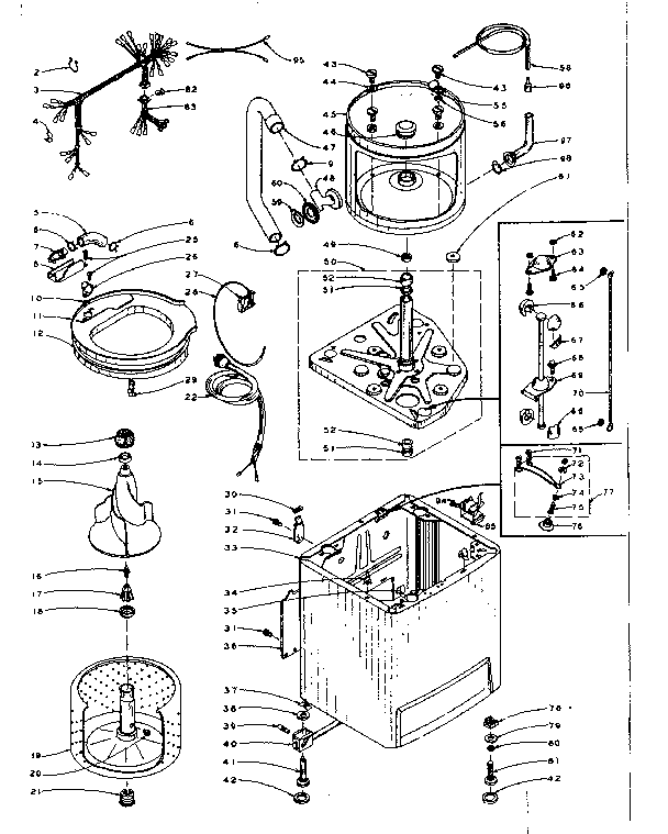 Kenmore 1105904710 machine sub-assembly diagram