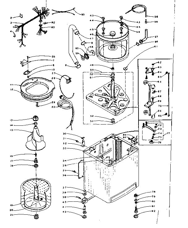 Kenmore 1105904711 machine sub-assembly diagram