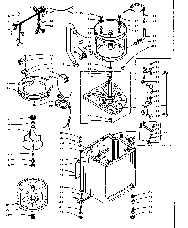 Kenmore 1105905713 machine sub-assembly diagram