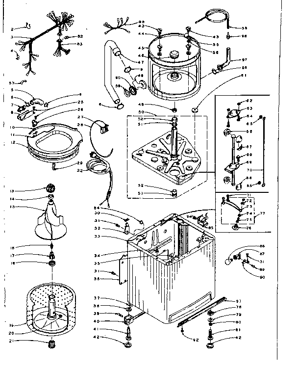 Kenmore 1105904800 machine sub-assembly diagram