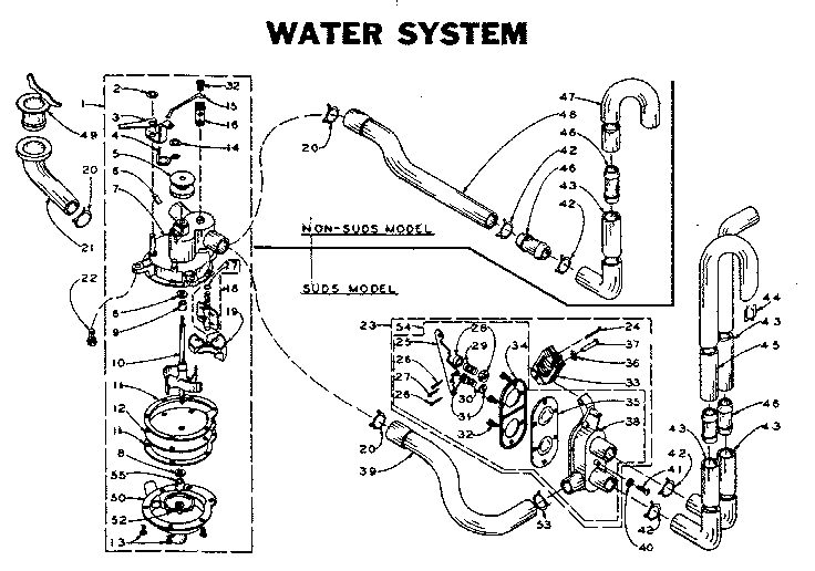 Kenmore 1105905801 water system diagram