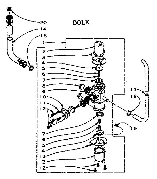 Kenmore 1105904852 mixing valve assembly - dole diagram