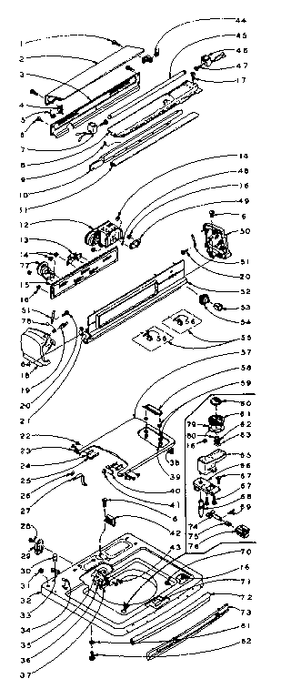 Kenmore 1105904852 top and console assembly diagram