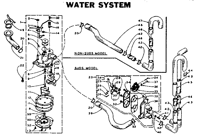 Kenmore 1105904852 water system diagram
