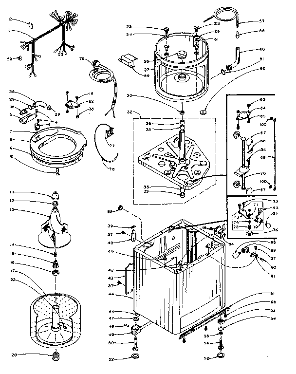 Kenmore 1105905950 machine sub-assembly diagram