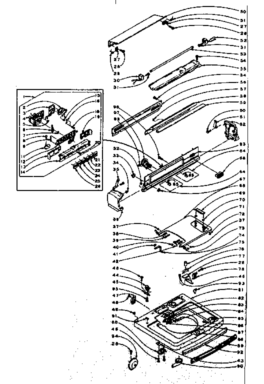Kenmore 1105905950 top and console assembly diagram