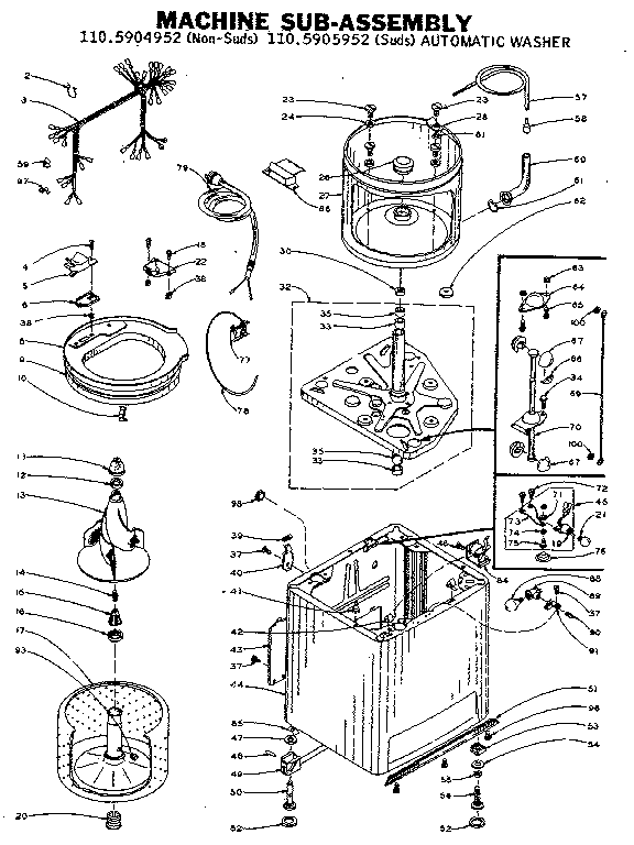 Kenmore 1105905952 machine sub-assembly diagram