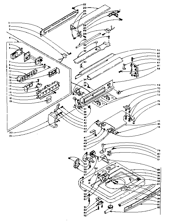 Kenmore 1105905953 top and console assembly diagram