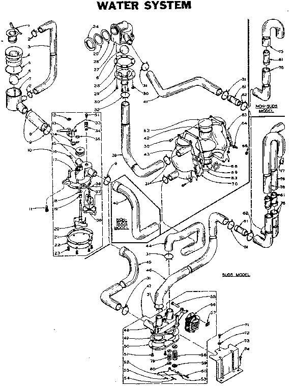 Kenmore 1105905953 water system diagram