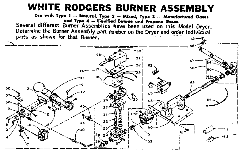 Kenmore 1105907730 white rodgers burner assembly diagram