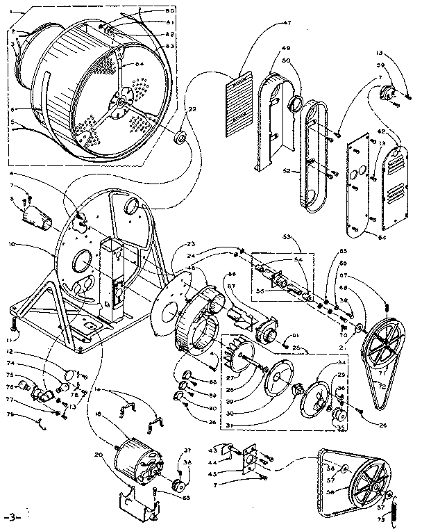 Kenmore 1105907801 base and bulkhead assembly diagram