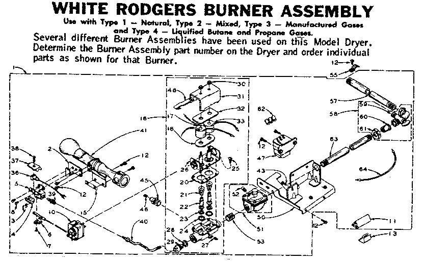 Kenmore 1105907801 white rodgers burner assembly diagram