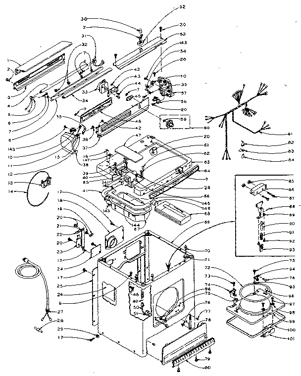 Kenmore 1105907802 machine sub-assembly diagram
