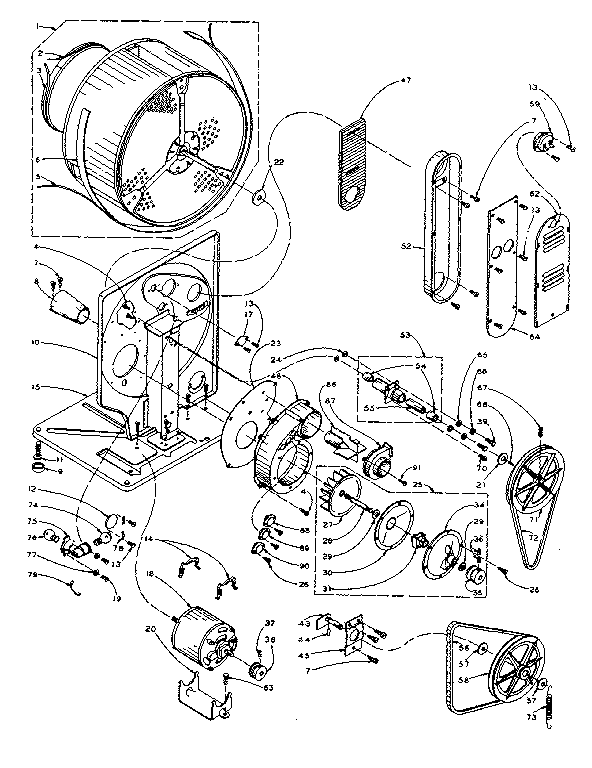 Kenmore 1105907802 base and bulkhead assembly diagram