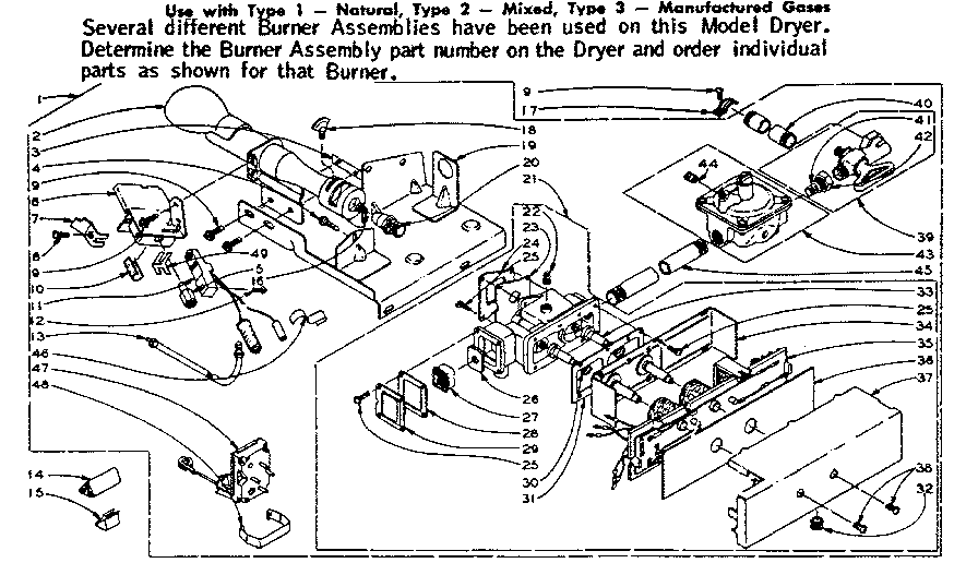 Kenmore 1105907802 dole burner assembly diagram