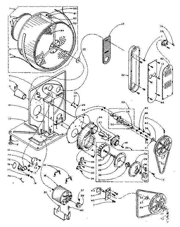 Kenmore 1105907951 base and bulkhead assembly diagram