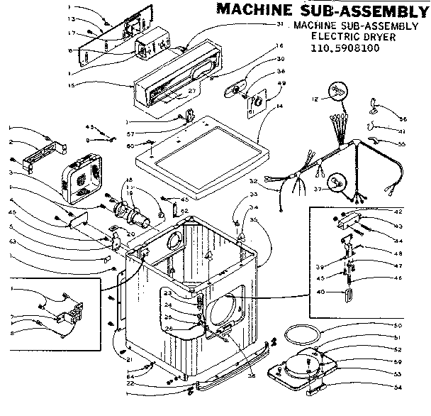 Kenmore 1105908100 machine sub-assembly diagram