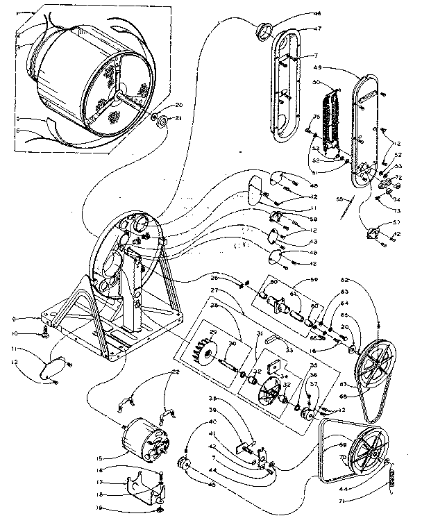 Kenmore 1105908100 base and bulkhead assembly diagram