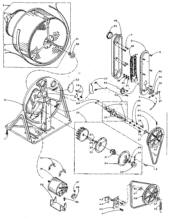 Kenmore 1105908500 base and bulkhead assembly diagram