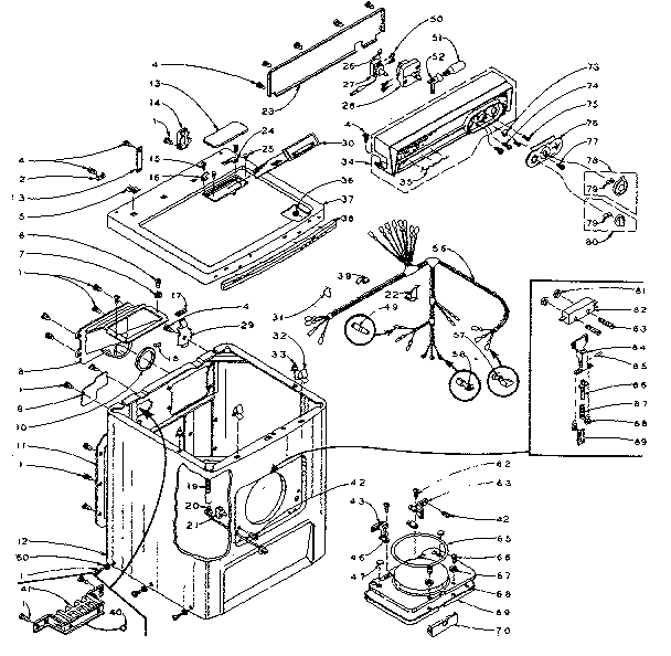 Kenmore 1105908700 machine sub-assembly diagram