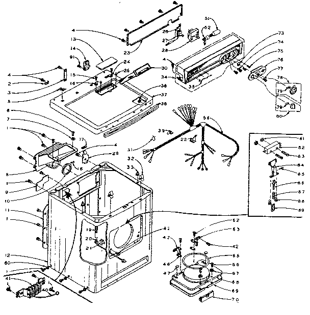 Kenmore 1105908710 machine sub-assembly diagram