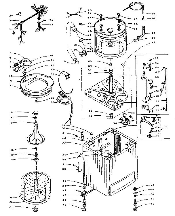 Kenmore 1105914050 machine sub-assembly diagram