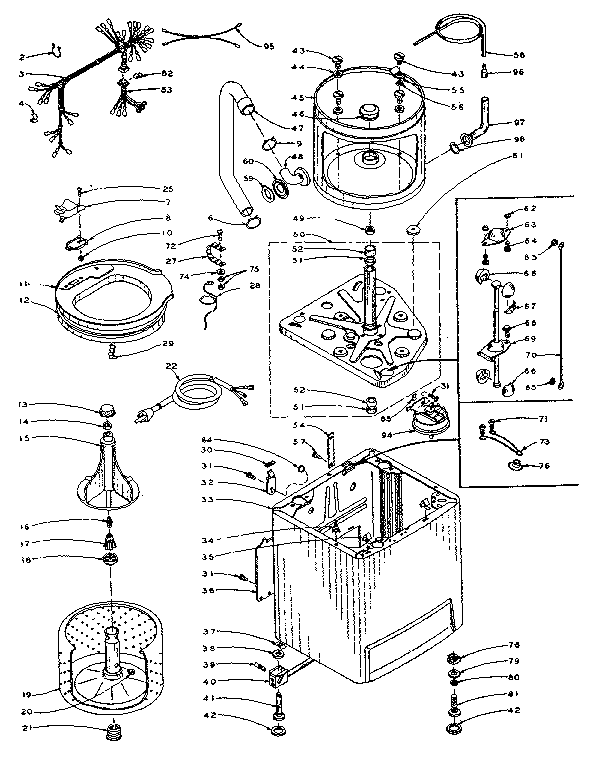 Kenmore 1105915401 machine sub-assembly diagram