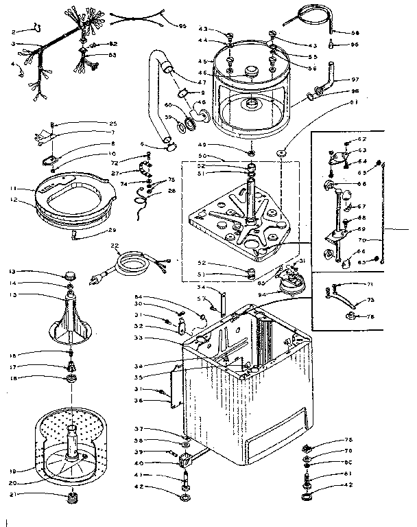 Kenmore 1105914501 machine sub-assembly diagram