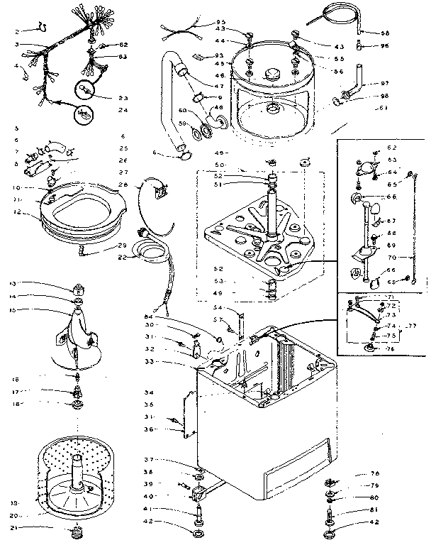 Kenmore 1105914602 machine sub-assembly diagram