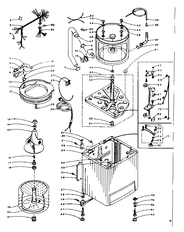Kenmore 1105914610 machine sub-assembly diagram