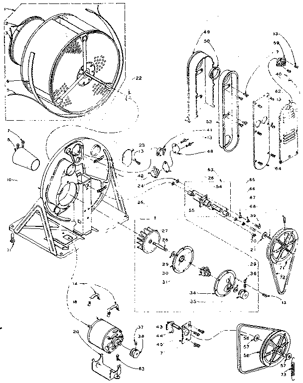 Kenmore 1105917400 base and bulkhead assembly diagram