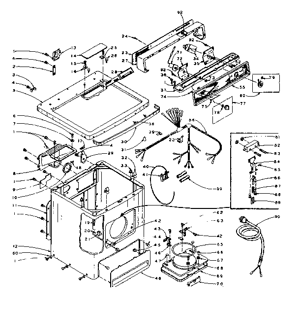 Kenmore 1105917620 machine sub-assembly diagram
