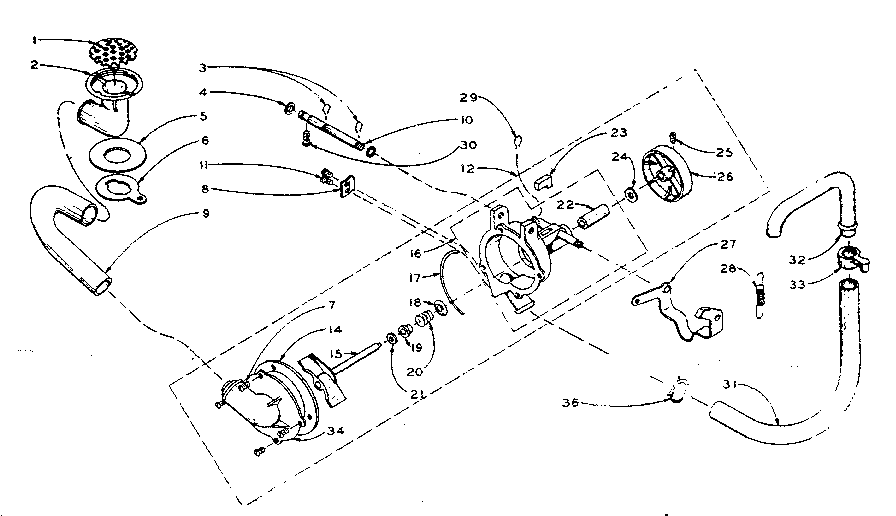 Kenmore 1106002900 pump assembly and pump parts diagram