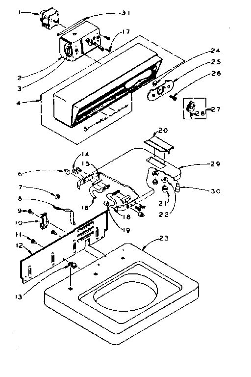 Kenmore 1106003000 top and console assembly diagram