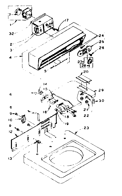 Kenmore 1106003001 top and console assembly diagram